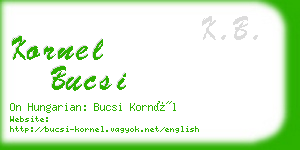 kornel bucsi business card